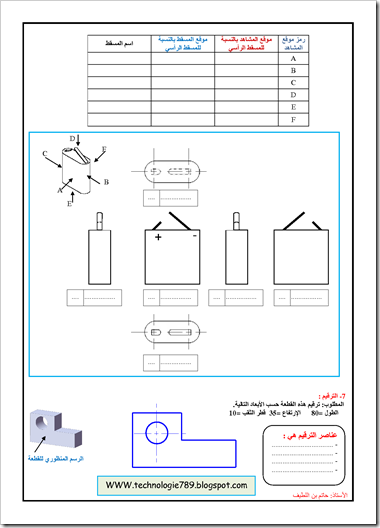 درسالإسقاط المتعامد Projection Orthogonale جديد التربية التكنولوجية أرشيف المدونات التقنية 